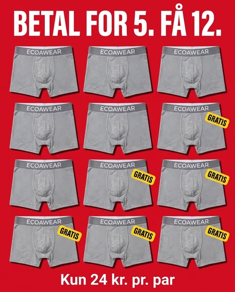 12 par bambus-boxershorts til 279 kr
