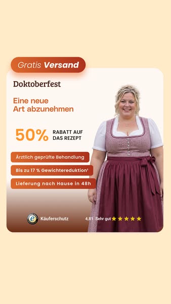 Doktoberfest Special: Kostenloser Versand + 50 % Rabatt auf das Rezept