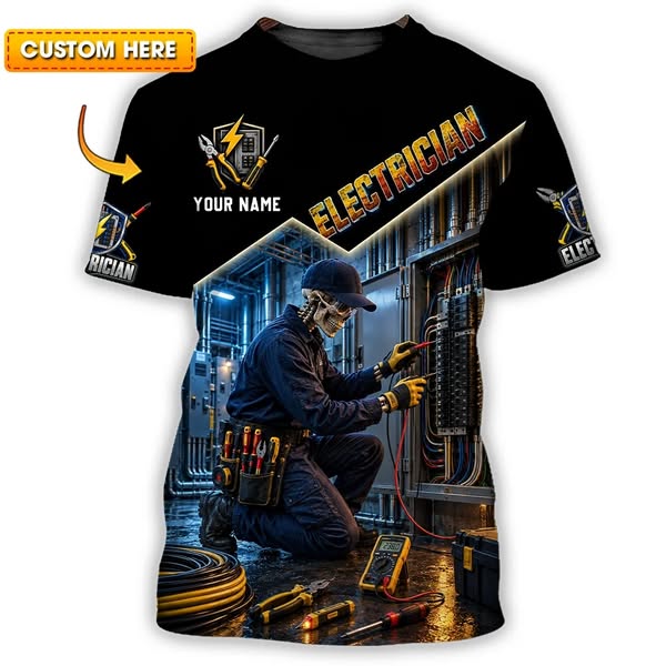 Personalized Electrician Shirt with Your Name