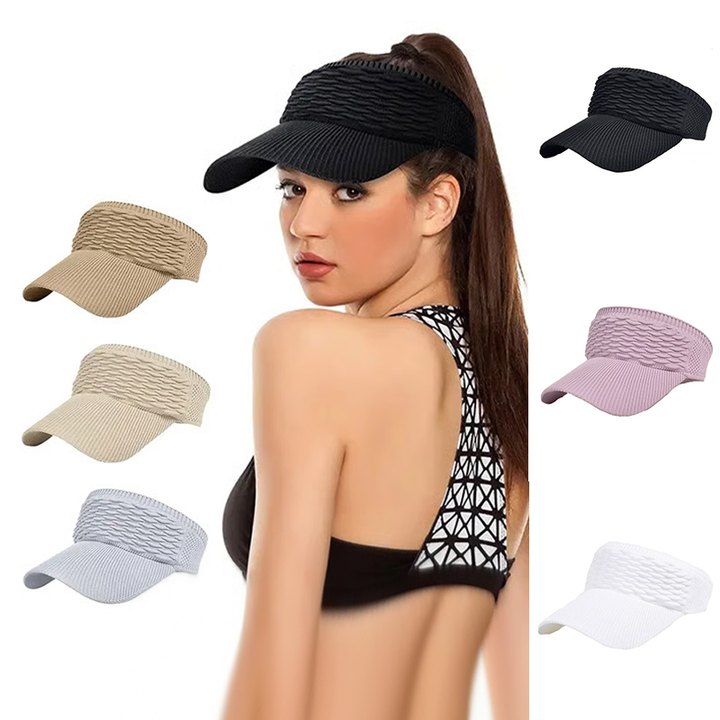 Sun hat suitable for high ponytails