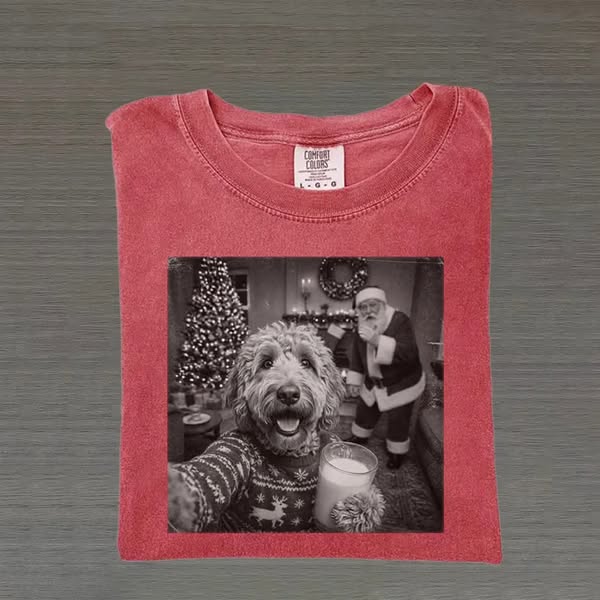 Christmas Goldendoodle Santa T-shirt