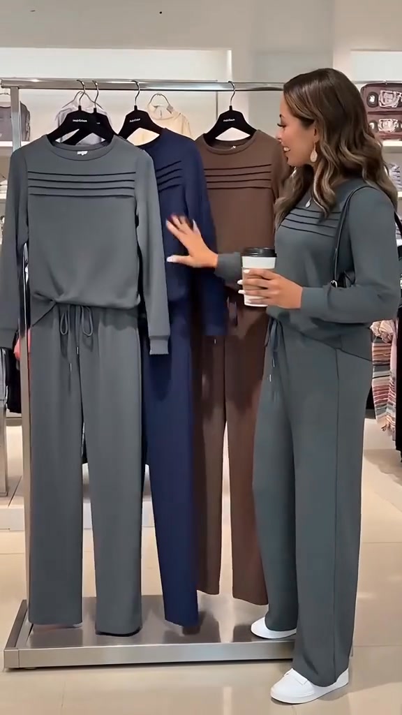 LAST DAY SALE 60% OFFWomen's Crew Neck Top & Drawstring Pants Set