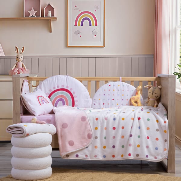 Βρεφική κουβέρτα αγκαλιάς nef-nef homeware baby dots pink 75x100