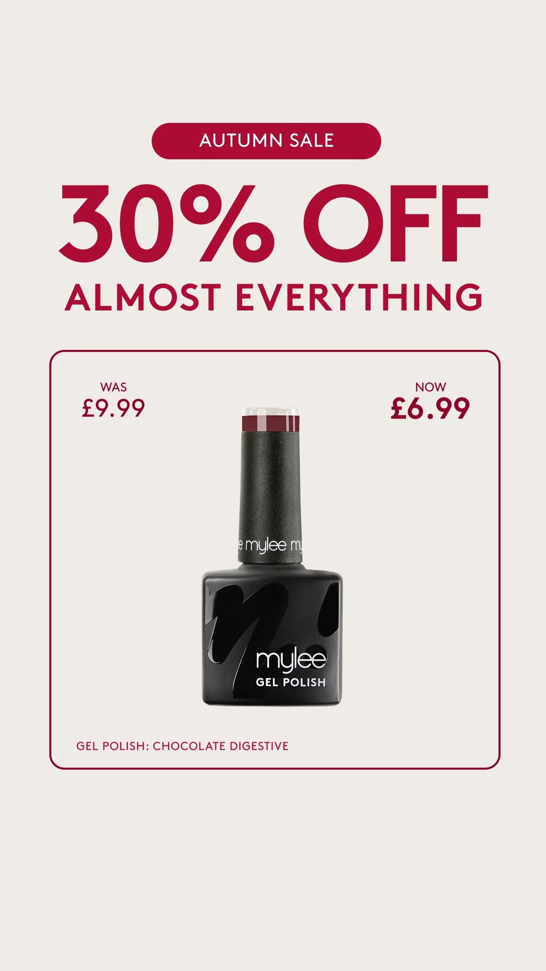 Your 30% off is nearly gone
