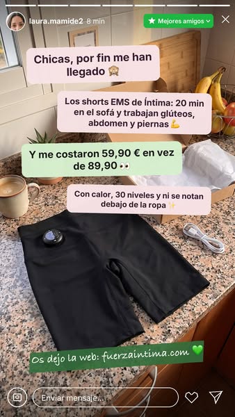 Shorts EMS 59,90 € · añade la faja por 10 €