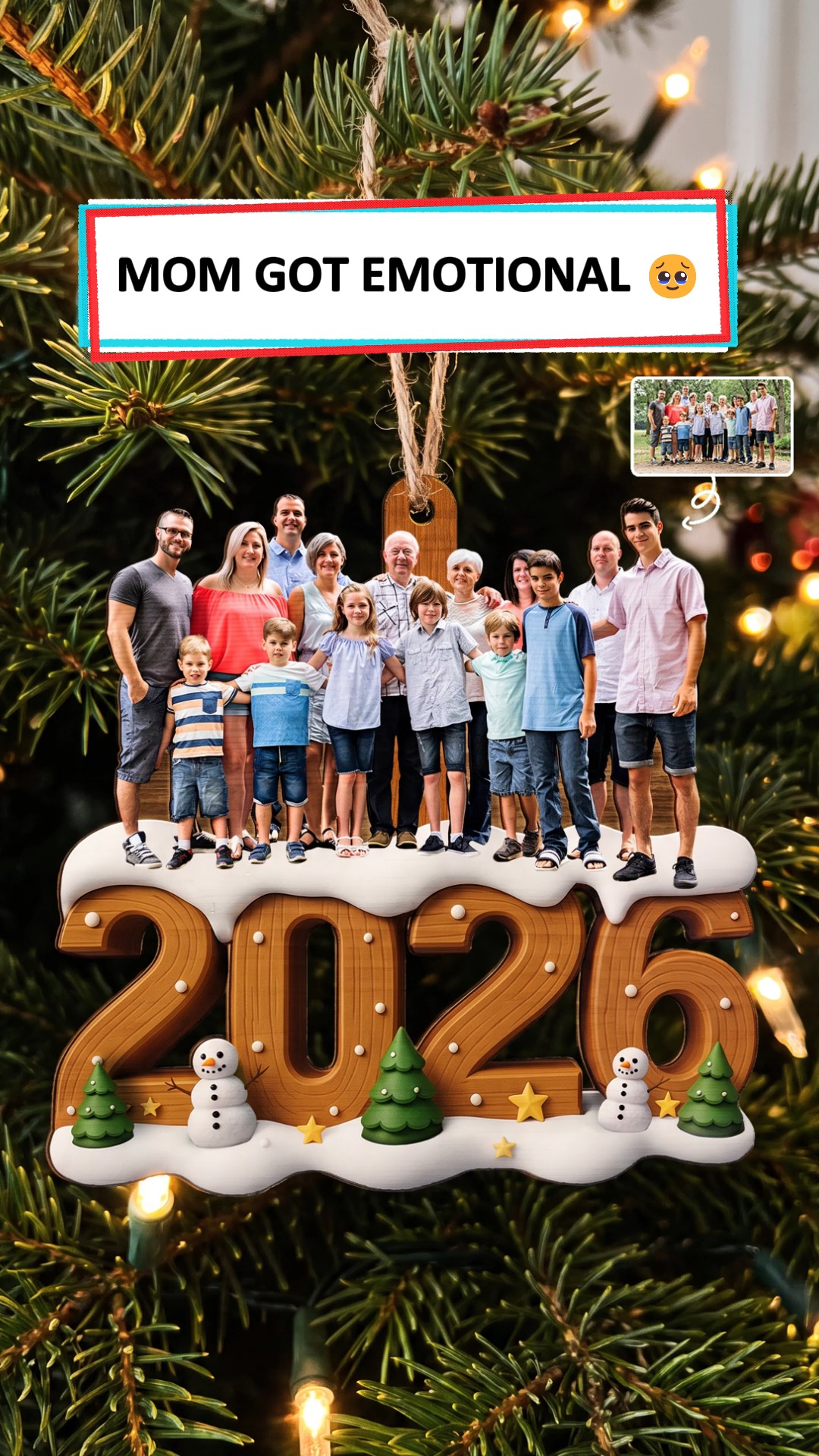 A daughter’s Christmas surprise gives Mom a special place for the family on her tree with a custom shaped wooden ornament