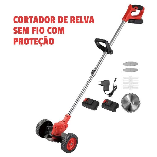 Corta Relva Sem Fio com Proteção