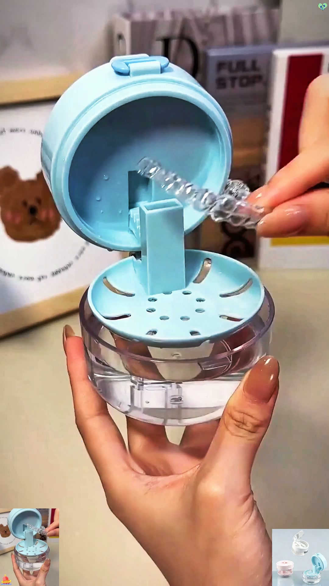 3-in-1 Retainer Cleaning Case Box – Soak, Drain & Store with Mirror & Brush