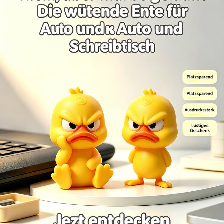 Schreibtischfigur „Wütende Ente“ – Verleihe deinem Schreibtisch eine freche Note! - 6 Stück sitzend