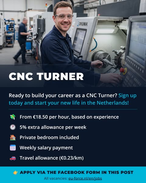 Vacancy CNC Turner | Netherlands