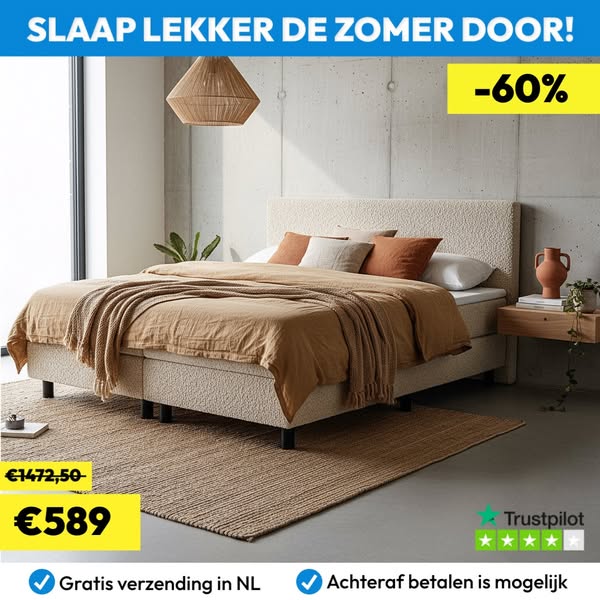 Haluta - Complete Boxspring Teddy - 140 x 200 cm