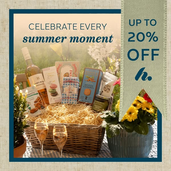 Get up to 20% off luxury & gourmet hampers