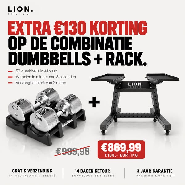 Dumbbells + TitanRack™. €130 combivoordeel.
