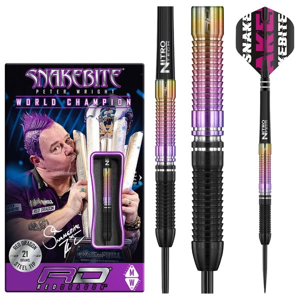 Red Dragon Peter Wright World Champion SE | Steeltip dartpijlen | 90% Tungsten