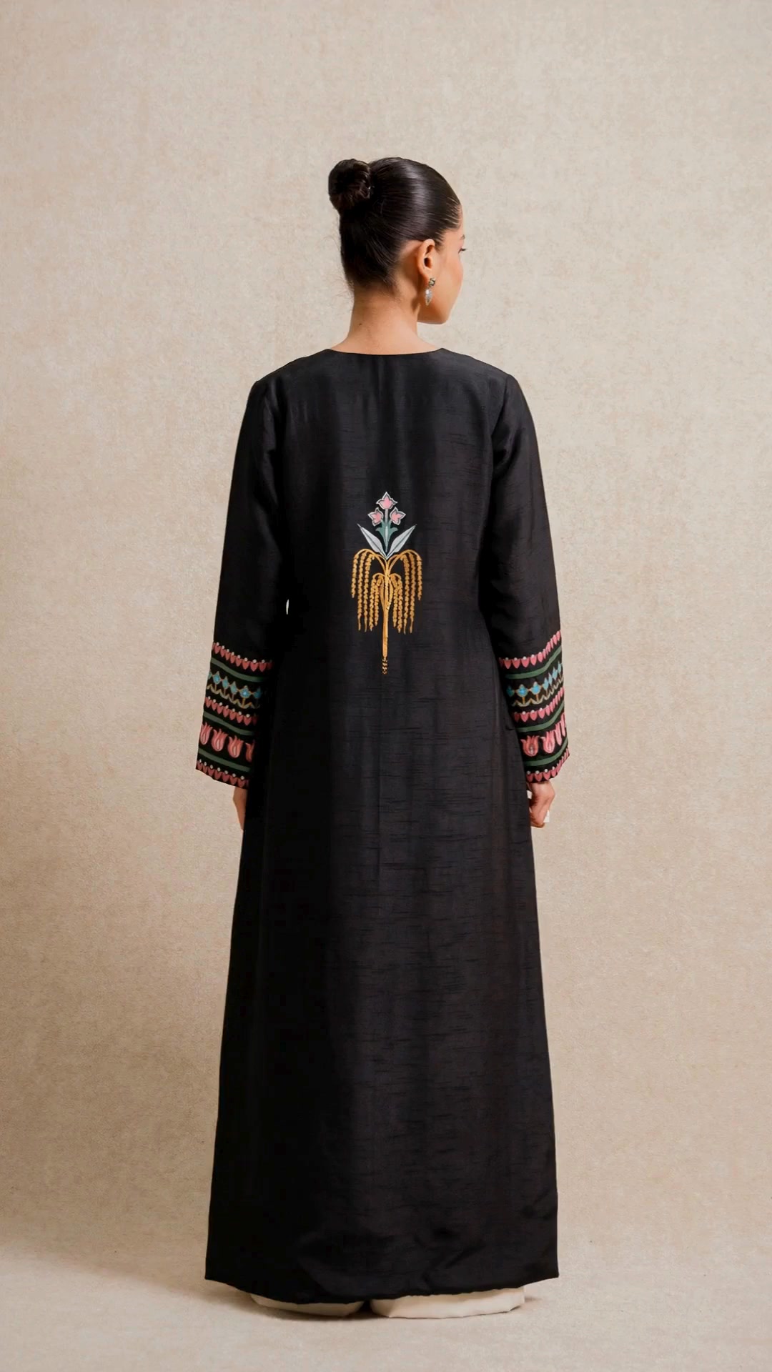 Courtyard Dance Black Long Jacket