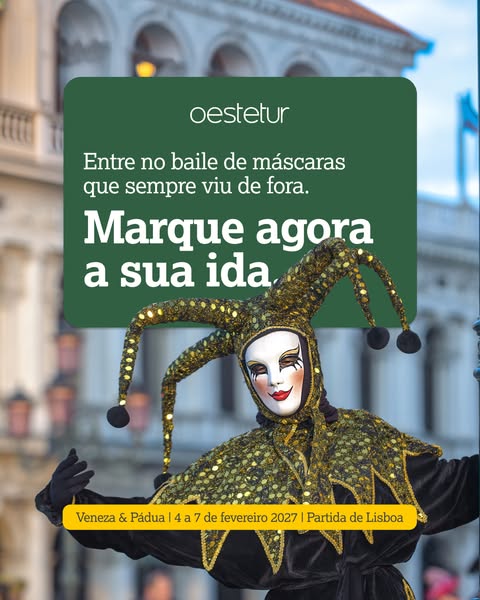 Em fevereiro, o Carnaval de Veneza não passa só na televisão. Passa à sua frente.