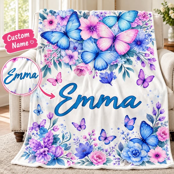 Personalized Butterfly Blanket