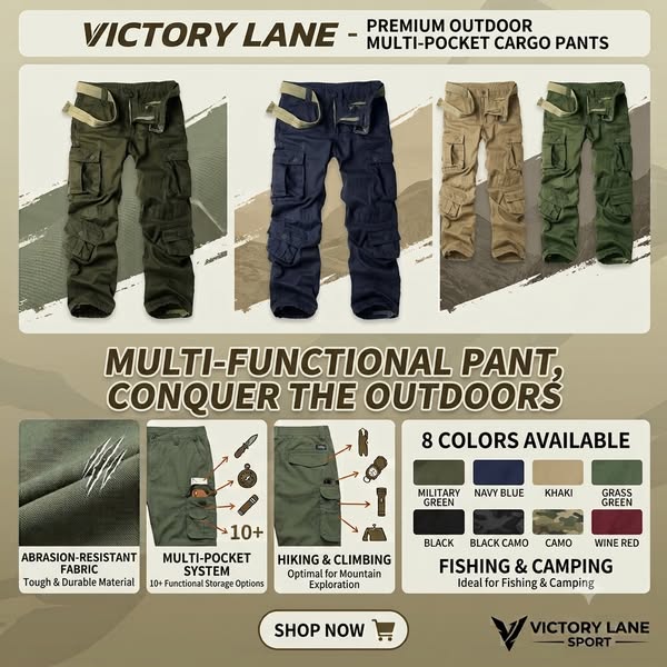 Camo Cargo Pants for Men with Multiple Pockets