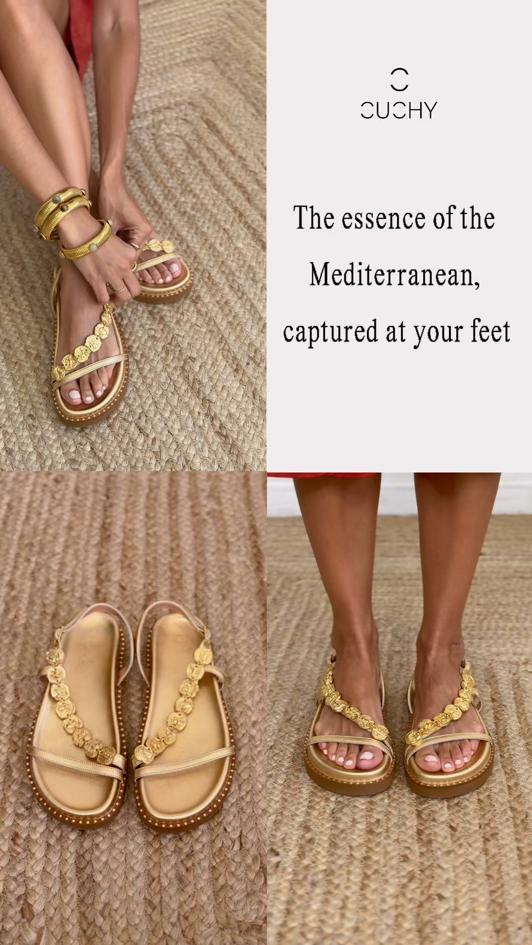 Summer sandals finished like jewelry.