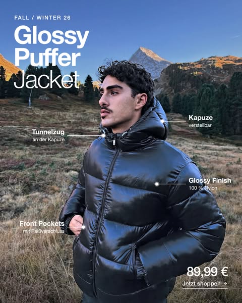 Glossy Puffer Jacket