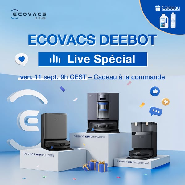 ECOVACS Live Spécial : Cadeau offert pour toute commande pendant le direct !
