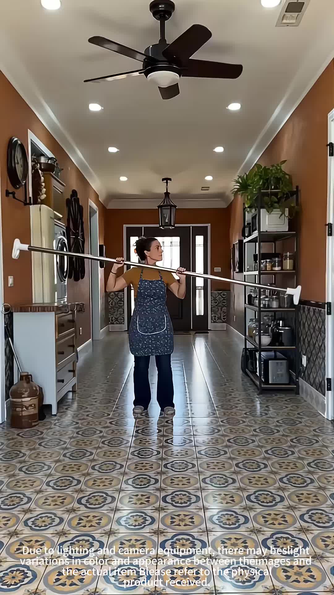 A telescopic rod that fits almost anywhere — no tools, no drilling, no fuss.
