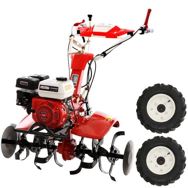GeoTech-Pro PGT 900 - Motobineuse à essence 7 CV avec boîte 2+1 et transmission à engrenages