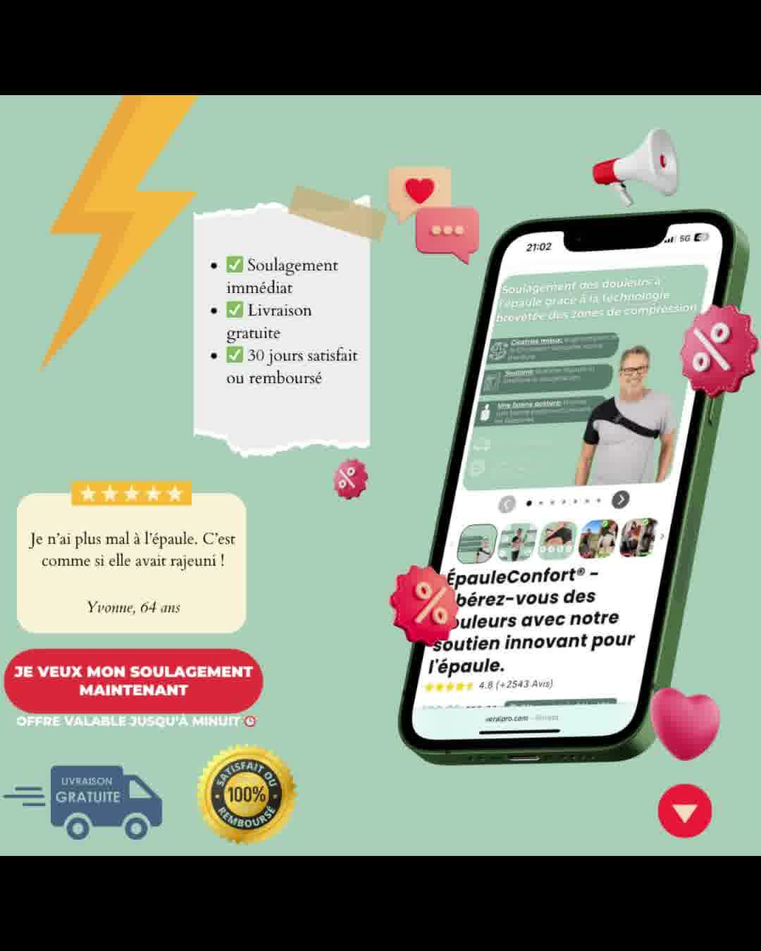 Dites adieu aux douleurs à l’épaule – Offre Flash -50 %!