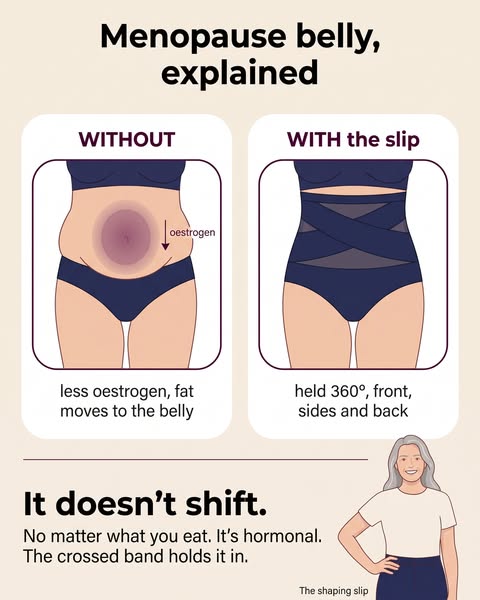 Menopause belly, explained. It doesn't shift because it's hormonal, not dietary.