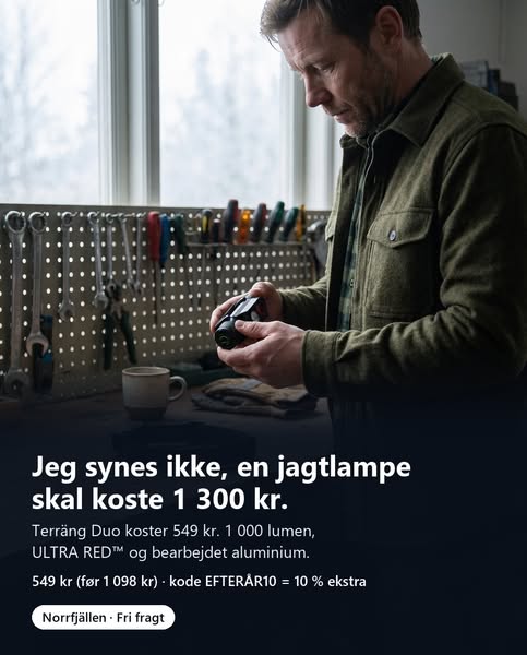 1.000 lumen. Op til 69 timer.