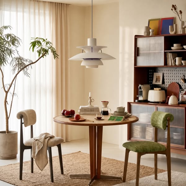 Morandi Farbige Pendelleuchte mit Skulpturalem Design