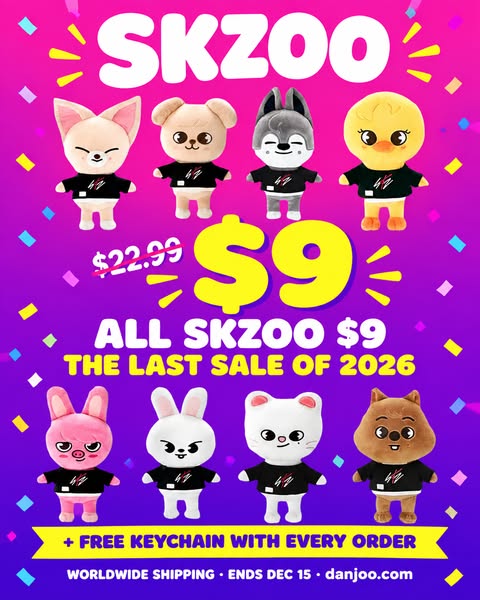 All SKZOO $9 + Free Keychain