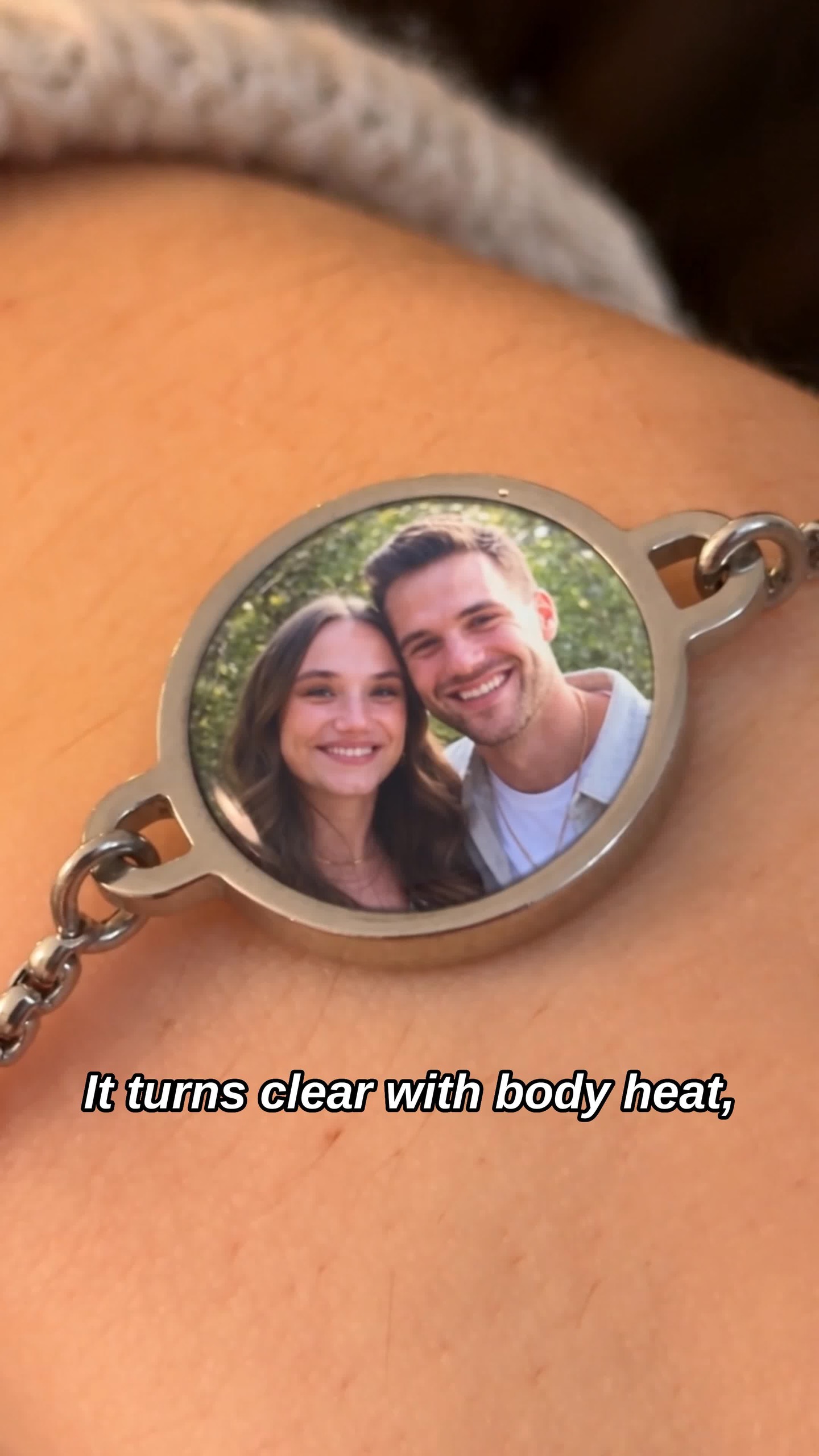 Personalized Heat-Activated Hidden Photo Adjustable Bracelet with Engraved Text