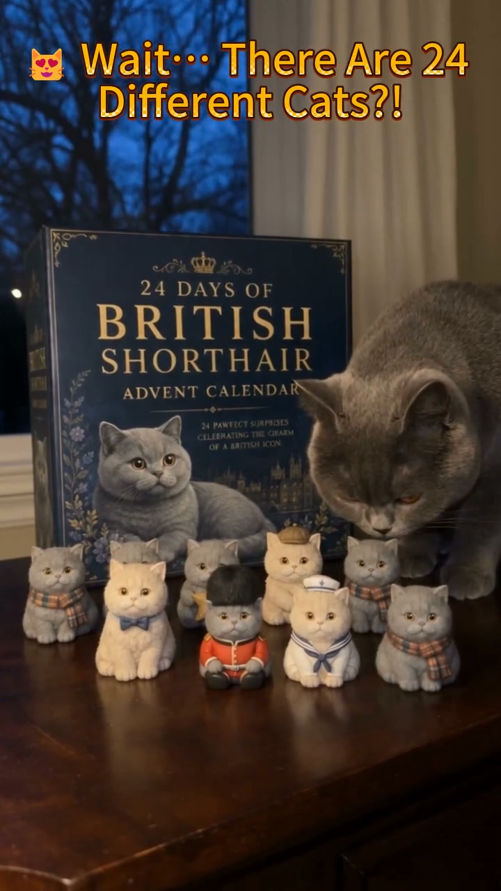 CHRISTMAS KICKOFF 49% OFF - 2026 Days of British Shorthair Blind Box - 24-Day Festive Countdown, British Shorthair Themed Collectible Miniat