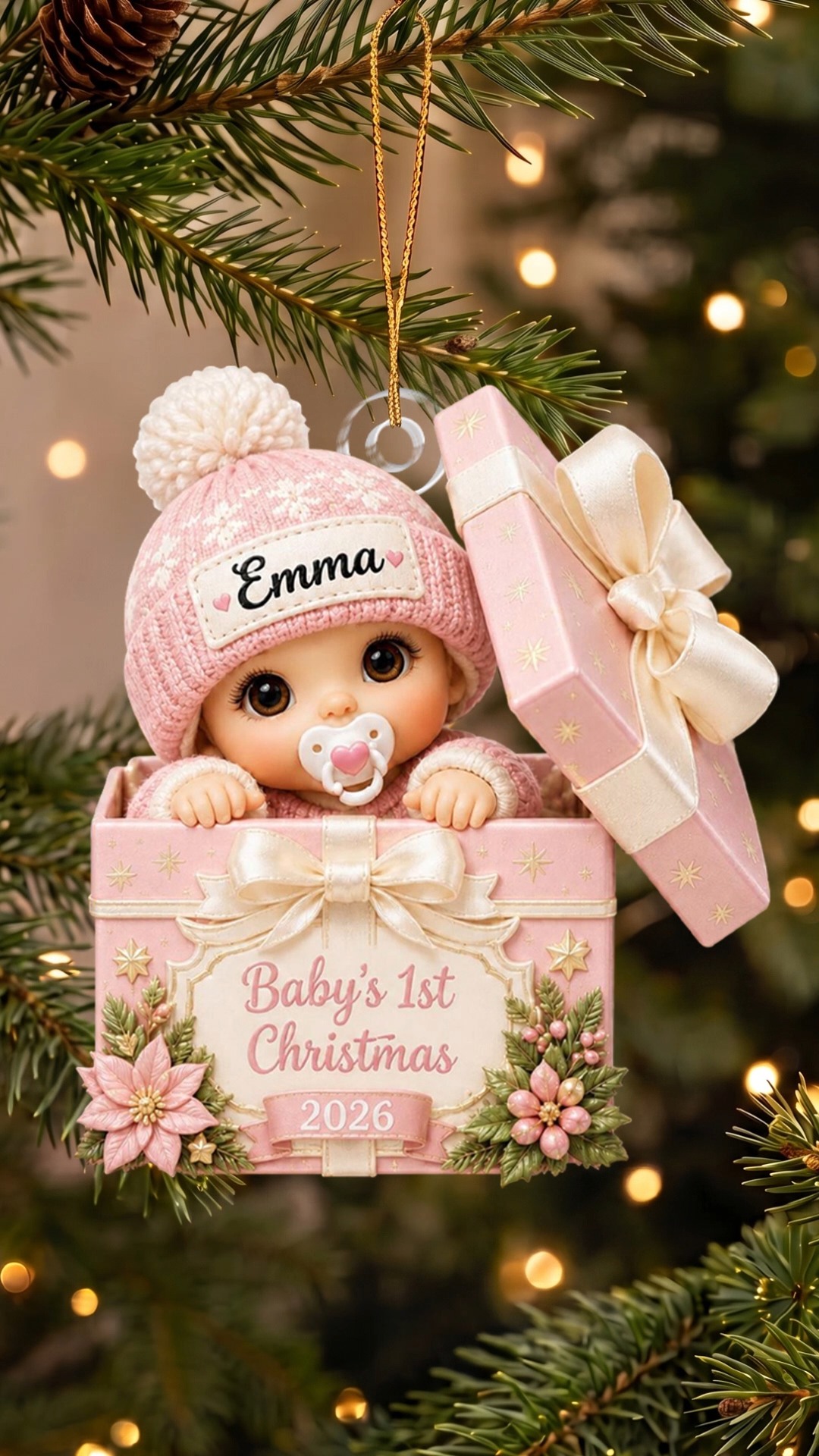 Personalized Acrylic Ornament For Newborn