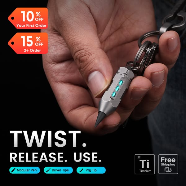 Titanium Multitool Keychain Lantern