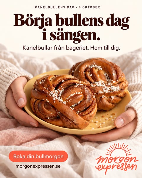 Börja bullens dag i sängen