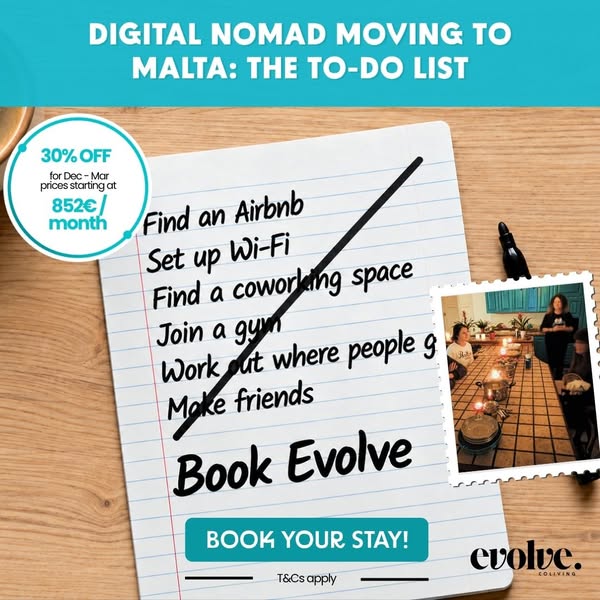 Stop the Airbnb Roulette. Join a Real Digital Nomad Community in Sunny Malta