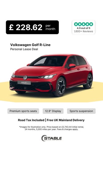 £228.62 / pm – VW Golf R-Line Lease