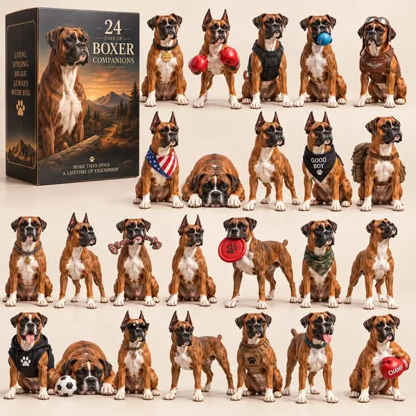 24 Days of Boxer Companions — 24 Unique Boxer Dog Collectible Figures
