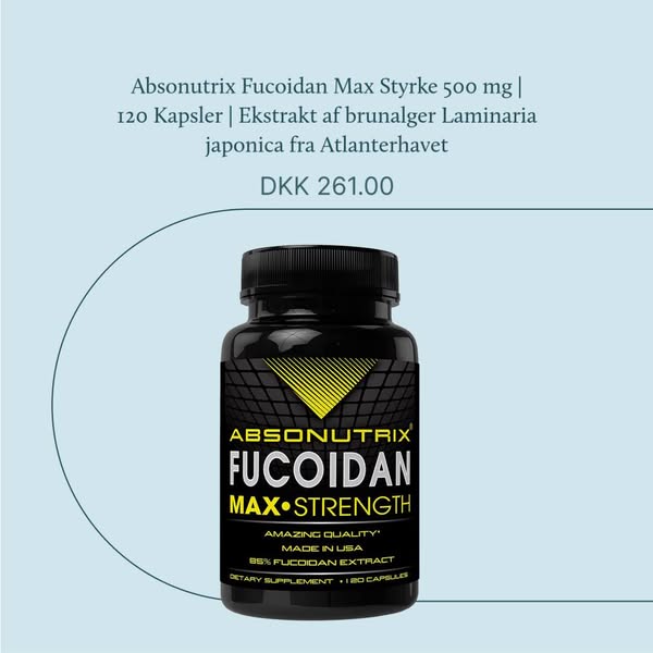 Absonutrix Fucoidan Max Styrke 500 mg | 120 Kapsler | Ekstrakt af brunalger Laminaria japonica fra Atlanterhavet