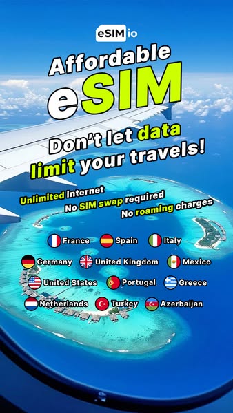 Say goodbye to expensive roaming bills and activate affordable global data with eSIM io.