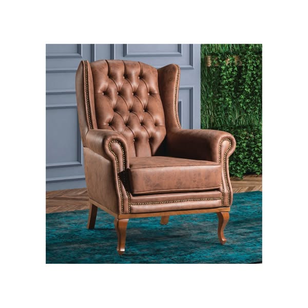 Clio Brown Wing Chair by GMAC