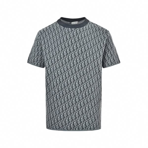 Slate Blue Oblique Jacquard Tee