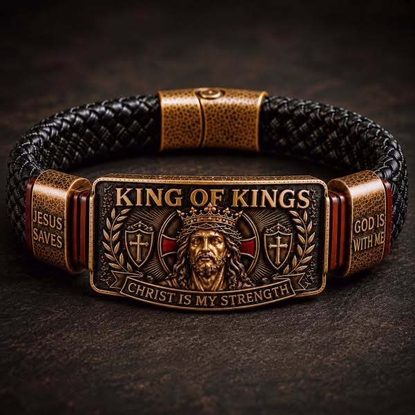 King of Kings Faith Bracelet – Adjustable Christian Wristband Gift