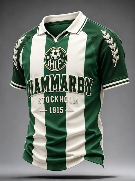 Stockholms fotbollsarv – retro tröja i grönt och vitt