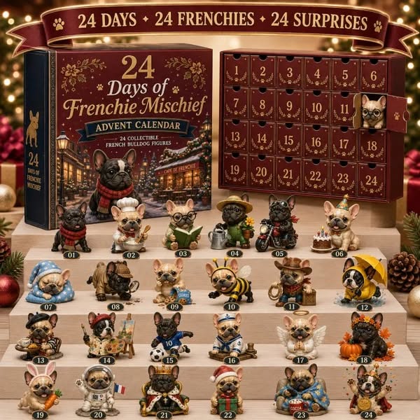 Limited Stock 50% OFF - 2026 French Bulldog Advent Calendar – 24 Days of Frenchie Mischief(Buy 2 Free Shipping)