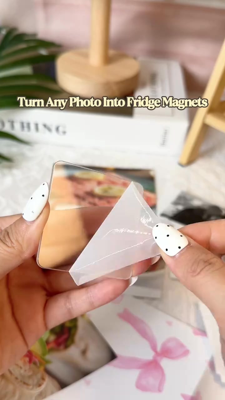2" x 2" Clear Acrylic DIY Fridge Magnet Set with Adhesive Backing – Square Magnetic Photo Frames with Stunning 3D Effect