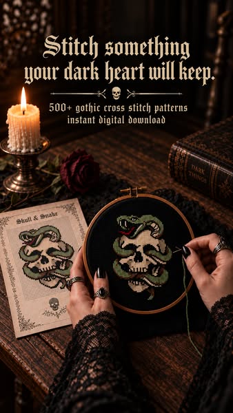 500+ New Gothic Cross Stitch Patterns