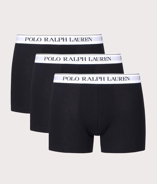 Polo Ralph Lauren Mens 3 Pack of Classic Stretch Cotton Trunks - Colour: 008 Multi Black White - Size: Large